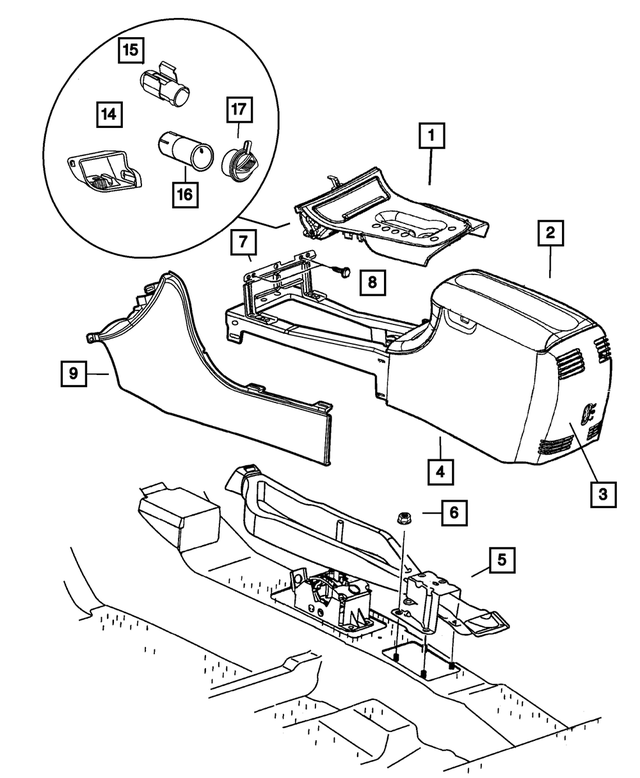 SG321T5AF - Instrument Panel and Radios and Consoles: Console Shifter Bezel for Mopar Image image
