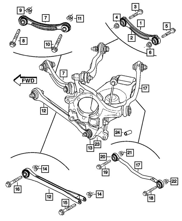 68079767AB - Rear Suspension: Rear Knuckle, Left for Mopar Image