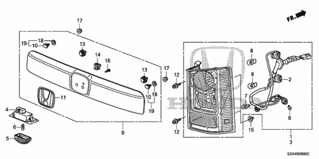 Taillight - License Light for 2012 Honda Pilot #0