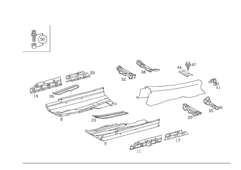 Front Floor for 2000 Mercedes-Benz CLK430 #0