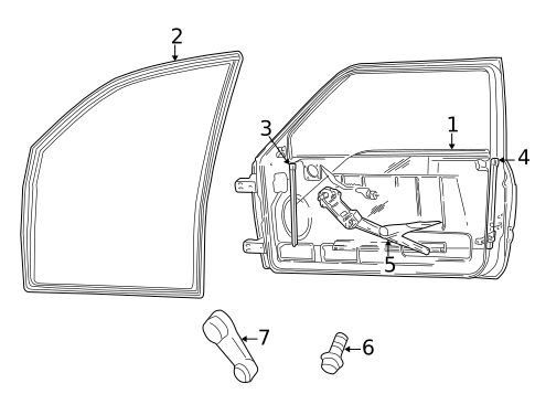 Glass - Front Door for 2004 Dodge Ram 1500 #0