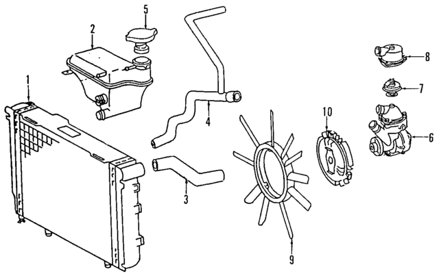 1245014382 - Cooling System: Lower Hose for Mercedes-Benz Image