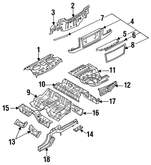 Rear Body for 1994 Mazda 929 #0