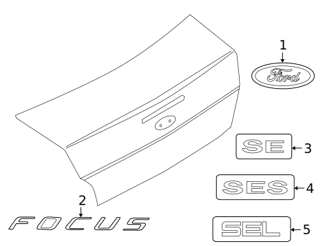 Exterior Trim - Trunk for 2010 Ford Focus #0