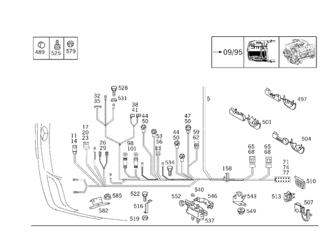 Engine Cable Harness, Body Mounted for 1993 Mercedes-Benz 600SL #2