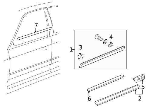 Exterior Trim - Front Door for 2003 Audi A8 Quattro #0