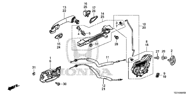 Rear Door Locks - Outer Handle for 2016 Honda Pilot #0