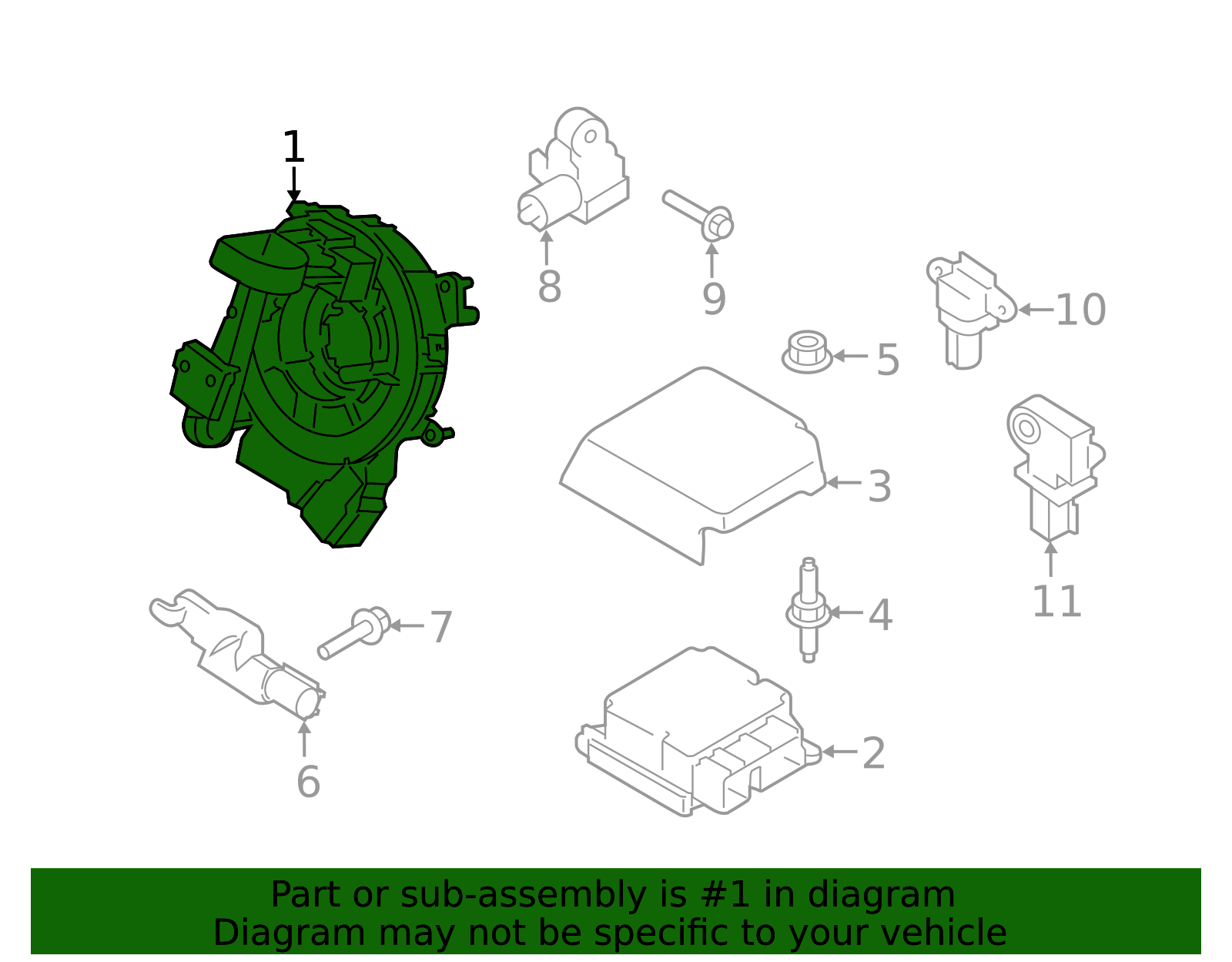 2015-2021 Ford Clock Spring HL3Z-14A664-A | TascaParts.com