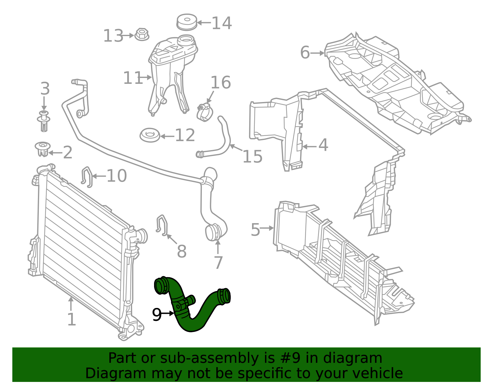 Genuine OEM Radiator Coolant Hose | 172-501-22-82 | Fits Select 2012 ...