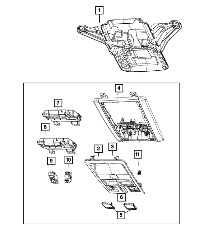 6DC98DX9AA - : Overhead Console for Mopar Image