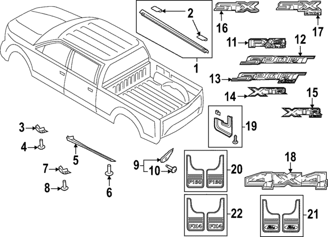 ML3Z9925622AD - Body: Decal for Ford Image