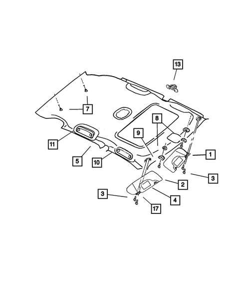 Headliner and Visor for 2004 Chrysler PT Cruiser #0