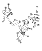 52014896AC - 5.7L Gas; Engine: Engine Coolant To Oil Cooler Intlet Hose for Mopar Image