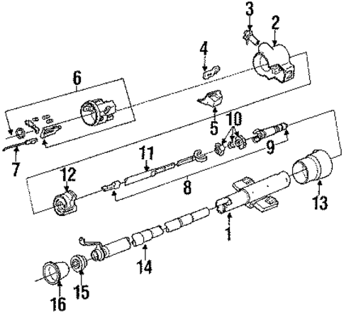 Steering Column Assembly for 1996 Chevrolet Lumina APV #0