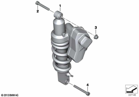 Spring Strut, Mounted Parts for 2003 BMW-Motorrad R 1200 ST #1