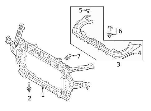 Radiator Support for 2017 Genesis G90 #0