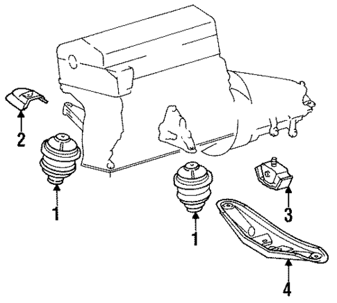 Engine Mounting for 1988 Mercedes-Benz 260E #0