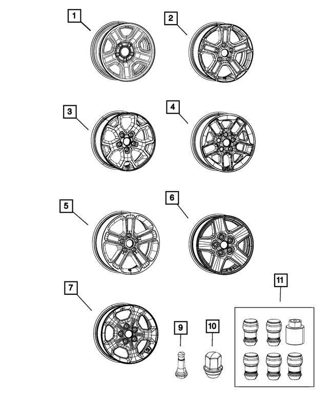 68581722AA - : Aluminum Wheel, Front Or Rear for Mopar Image
