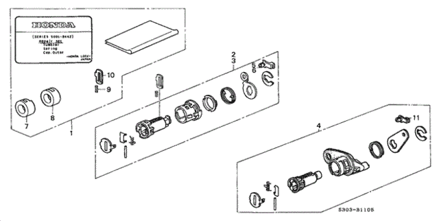 Key Cylinder Kit for 2000 Honda Prelude #0