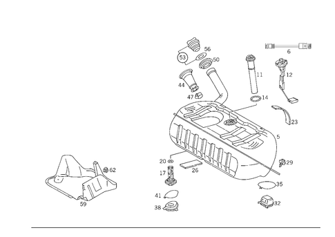 Fuel Tank with Detachable Parts for 1993 Mercedes-Benz 600SL #4