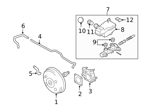 Master Cylinder - Components On Dash Panel for 2012 Nissan Cube #0