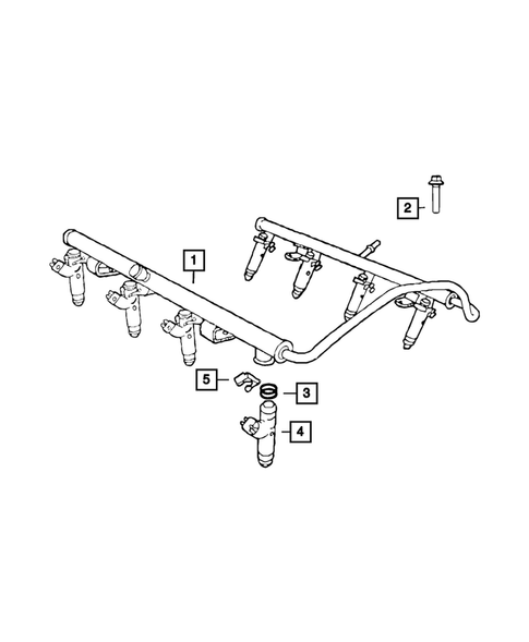 Fuel Rail and Injectors for 2011 Ram Dakota #1
