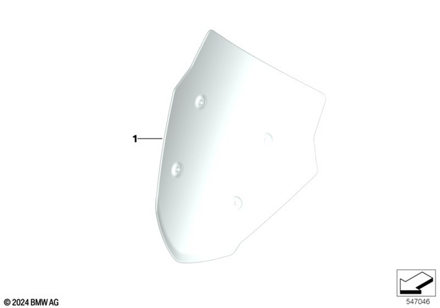 46638829034 - Ergonomics &amp; Comfort: Windshield, Clear - 387Mm for BMW-Motorrad Image