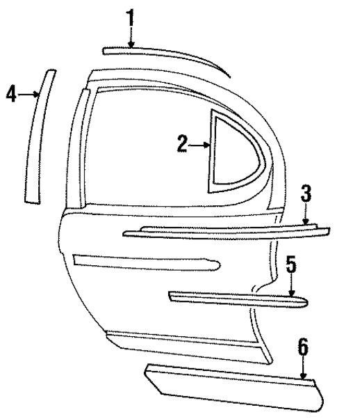 Exterior Trim - Rear Door for 1998 Pontiac Grand Prix #0