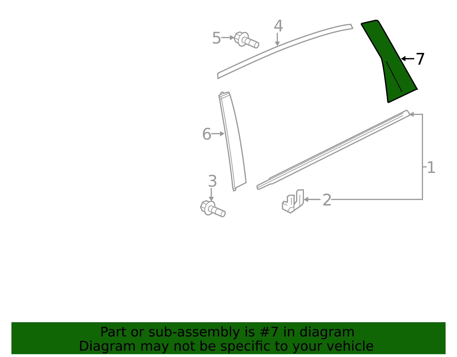 72761-TZ5-A11ZA - 2014-2020 Acura MDX - Garnish, L Rear Door