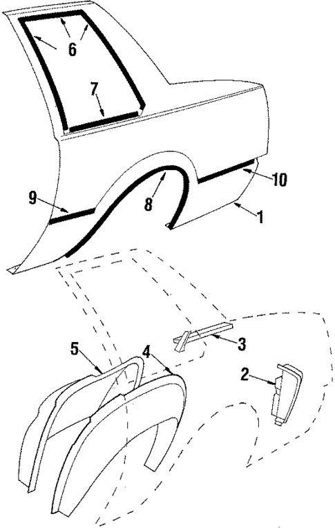 Quarter Panel & Components for 1986 Buick Skyhawk #0