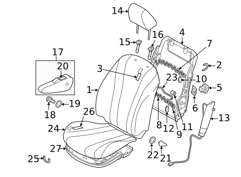 Driver Seat Components for 2015 Mazda 5 #0