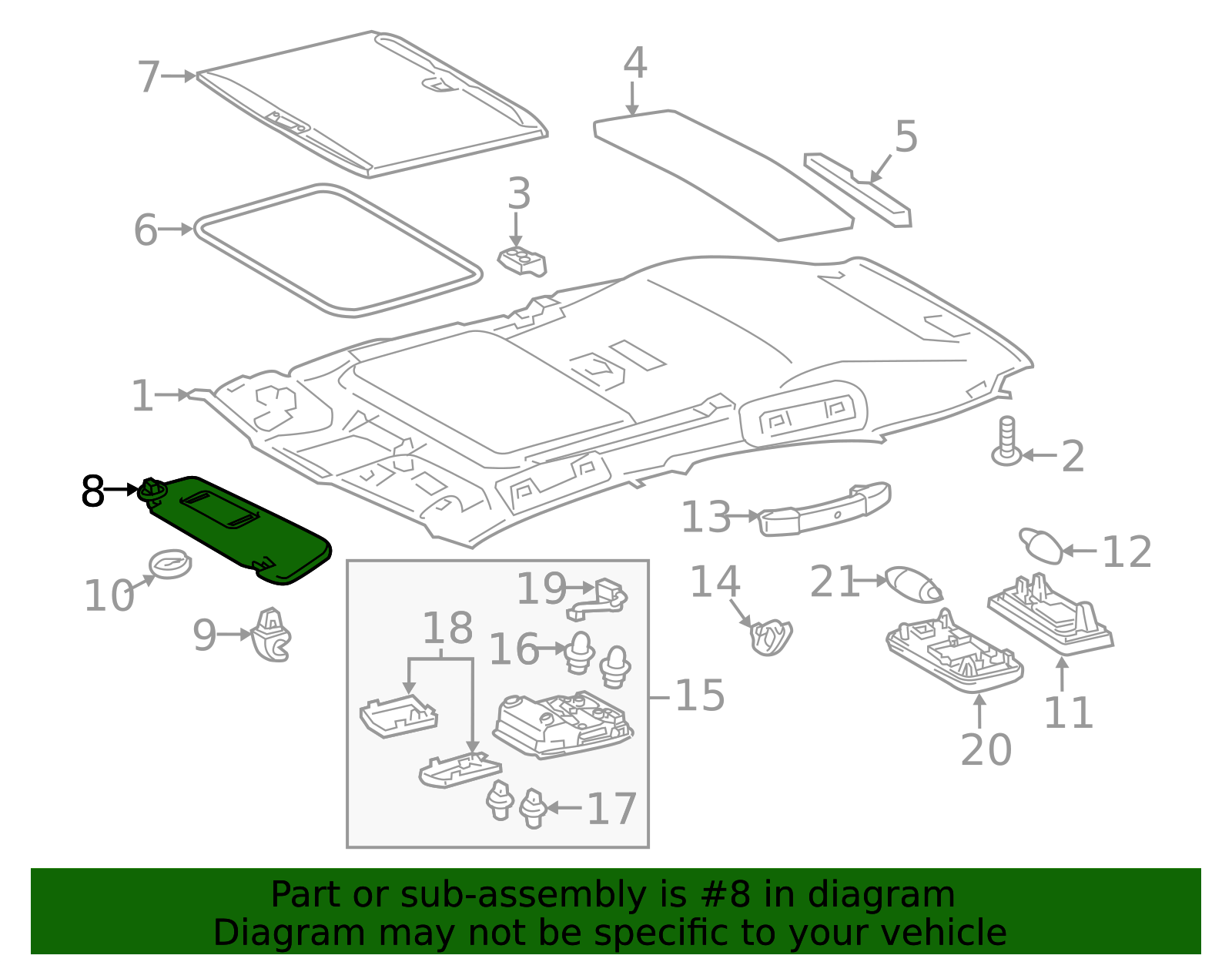 2017 Lexus CT200h Sun-Visor 74320-76161-C0 | OEM Parts Online