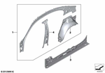41007413100 - Bodywork: Right Interior Side Frame for BMW: 740eX, 740i, 740iX, 745eX, 750i, 750iX, BMW ALPINA B7, M760iX Image image