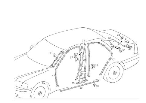 Panelling, Door Edge Guard Sections for 1998 Mercedes-Benz C280 #0