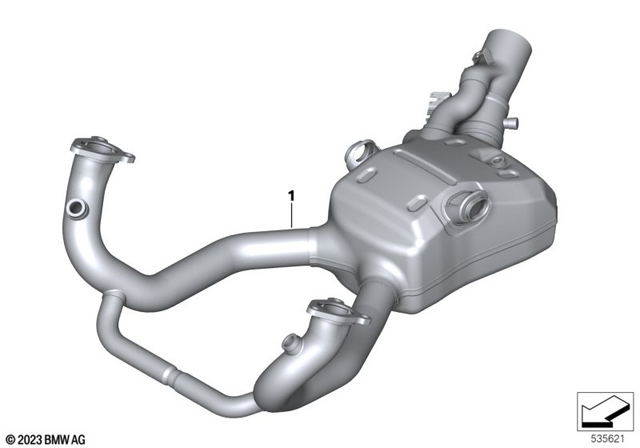 18511541101 - Exhausts &amp; Performance: Chrome exhaust manifold for BMW-Motorrad Image