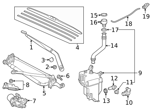 Wiper & Washer Components for 2019 Toyota Highlander #0