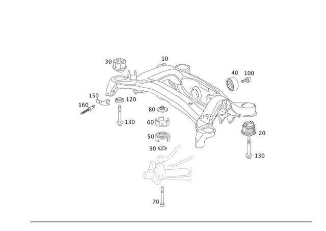 1713500508 - Rear Axle: Rear Axle Carrier for Mercedes-Benz Image image
