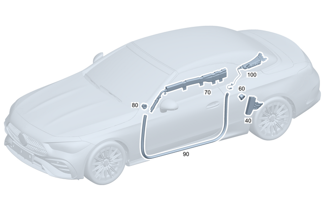 2368602000 - Interior Trim/Exterior Detachable Parts: Sidebag for Mercedes-Benz: CLE300, CLE450, CLE53 AMG Image image