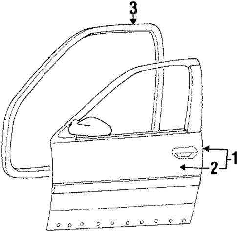 Door & Components for 1994 Dodge Intrepid #1