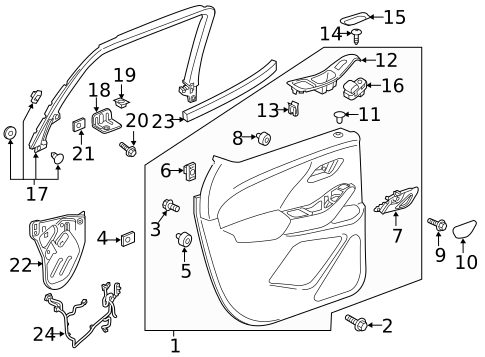 Interior Trim - Rear Door for 2024 Chevrolet Traverse Limited #0