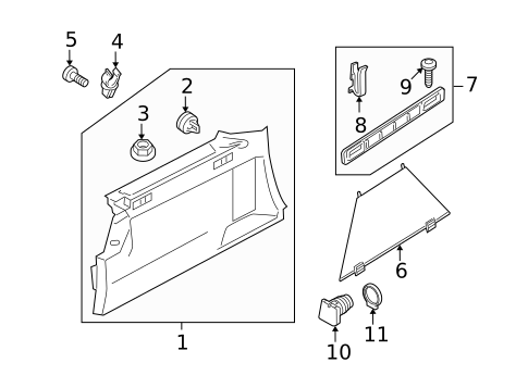 Interior Trim - Quarter Panels for 2011 Volvo XC70 #0