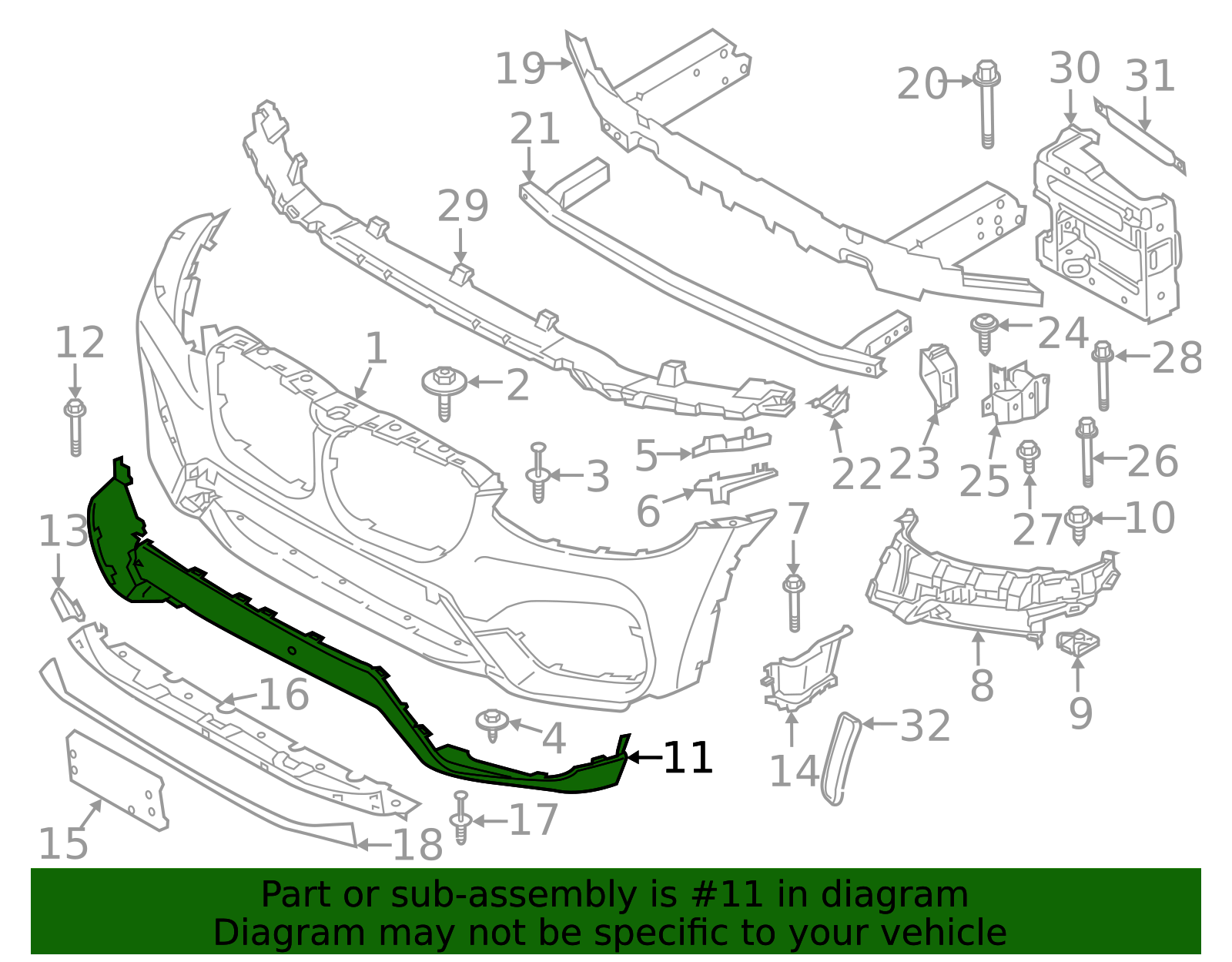 51117484783 - 2018-2021 BMW X3 Lower Cover (51-11-7-484-783) | BMW