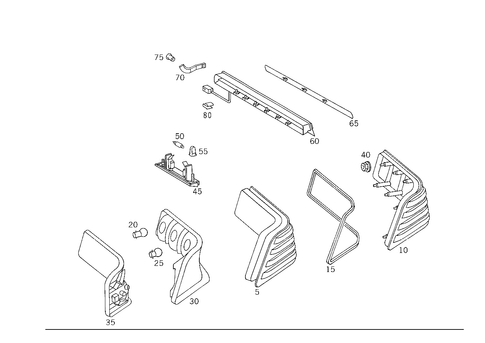 Rear Lamps, Additional Stop Light, and License Plate Lamp for 1993 Mercedes-Benz 600SL #2