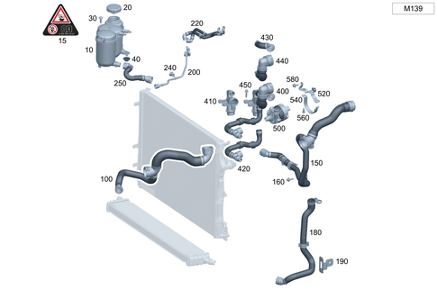 High-Temperature Cooling Circuit for 2025 Mercedes-Benz C63 AMG S E Performance #0