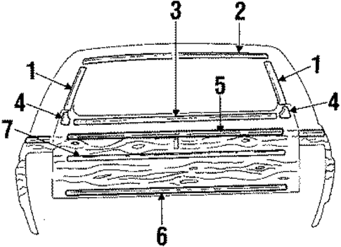 Exterior Trim - Tail Gate for 1987 Buick Electra #0