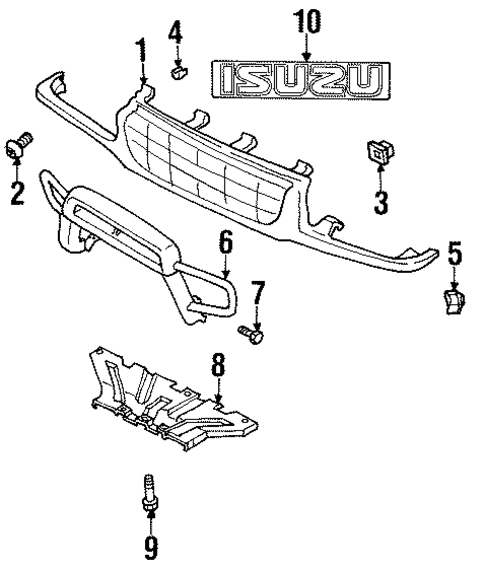 Grille & Components for 2002 Isuzu Rodeo #0