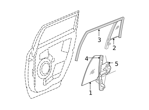 Glass - Rear Door for 2008 Chrysler Pacifica #0
