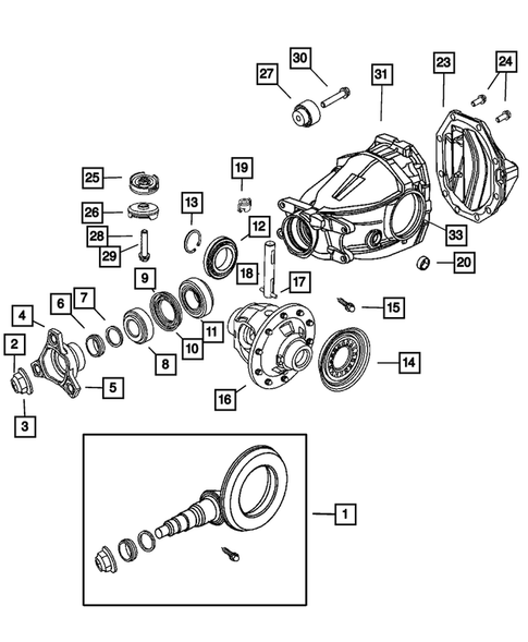 Rear Axle; Housing, Differential and Vent for 2009 Dodge Challenger #0
