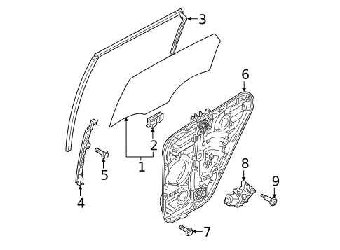 Glass - Rear Door for 2025 Hyundai Tucson #1