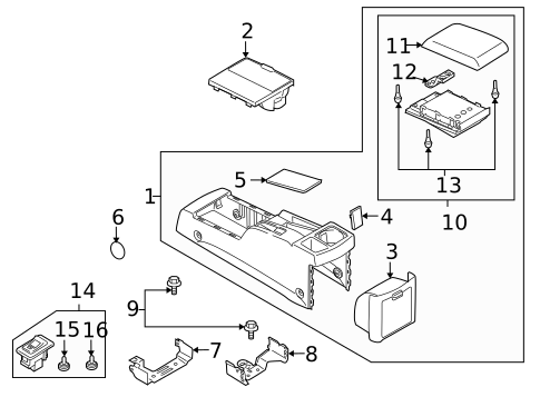 Rear Console for 2006 Mazda 5 #0